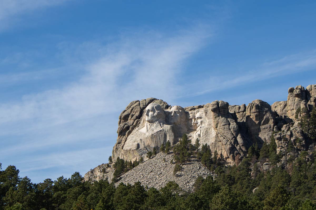 Four U.S. Presidents at Mount Rushmore National Memorial in South Dakota