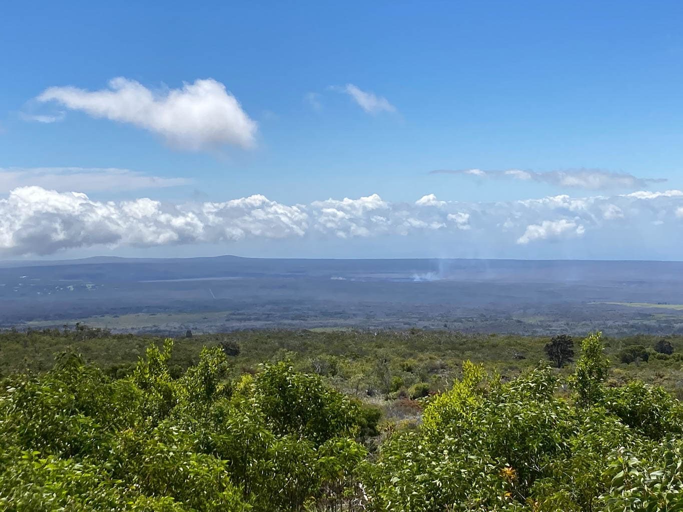 Mauna Loa Overlook view of the Kīlauea Crater in Hawai‘i Volcanoes National Park, Hawaii