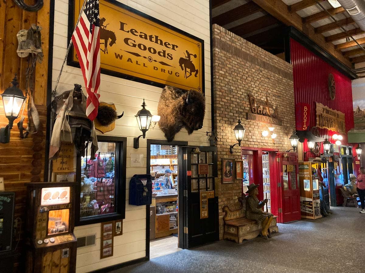 Wall Drug leather goods shop in Wall, South Dakota
