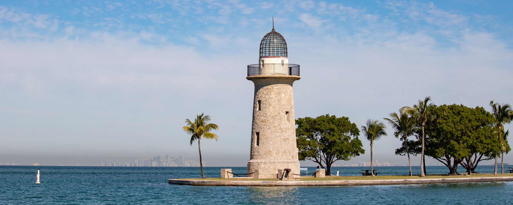 Biscayne National Park - Boca Chita Key Lighthouse and Miami skyline