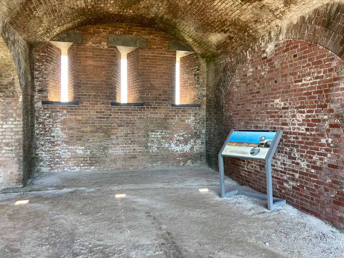 Dr. Mudd's cell in Fort Jefferson in Dry Tortugas National Park, Florida