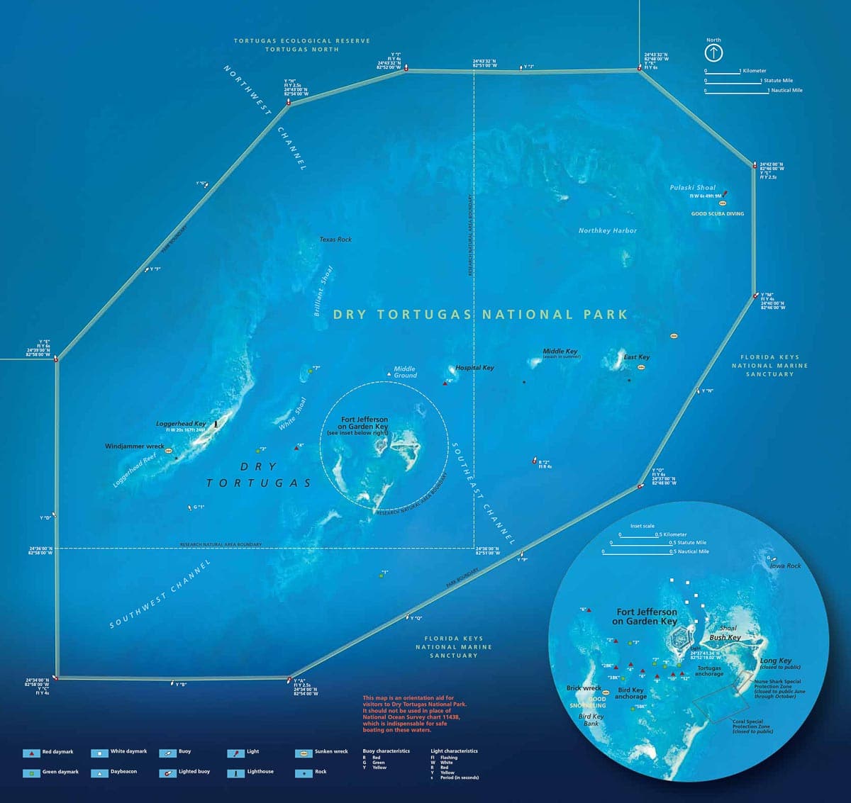 Dry Tortugas National Park Map - Image credit NPS