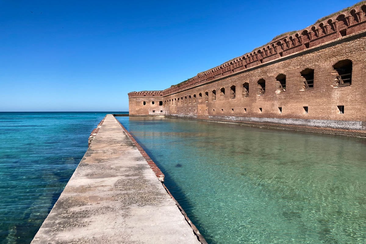 Moat Wall of Fort Jefferson in Dry Tortugas National Park, Florida