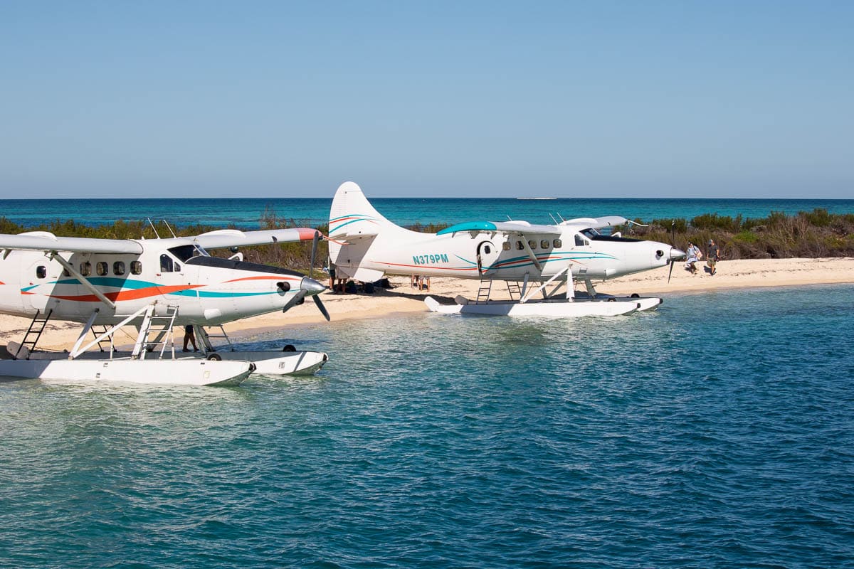 Seaplanes at Fort Jefferson in Dry Tortugas National Park, Florida