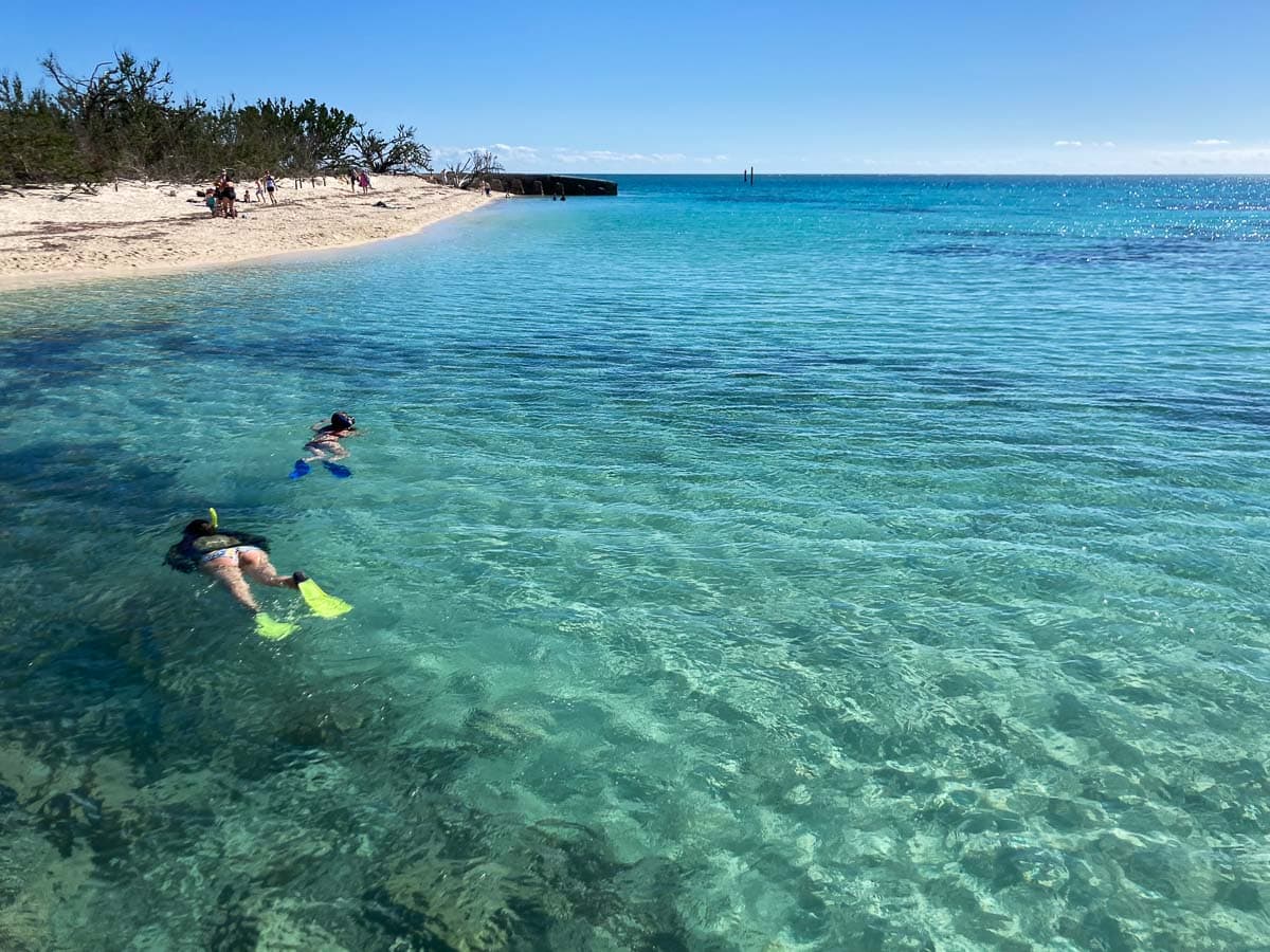 Snorkeling at South Swim Beach in Dry Tortugas National Park, Florida