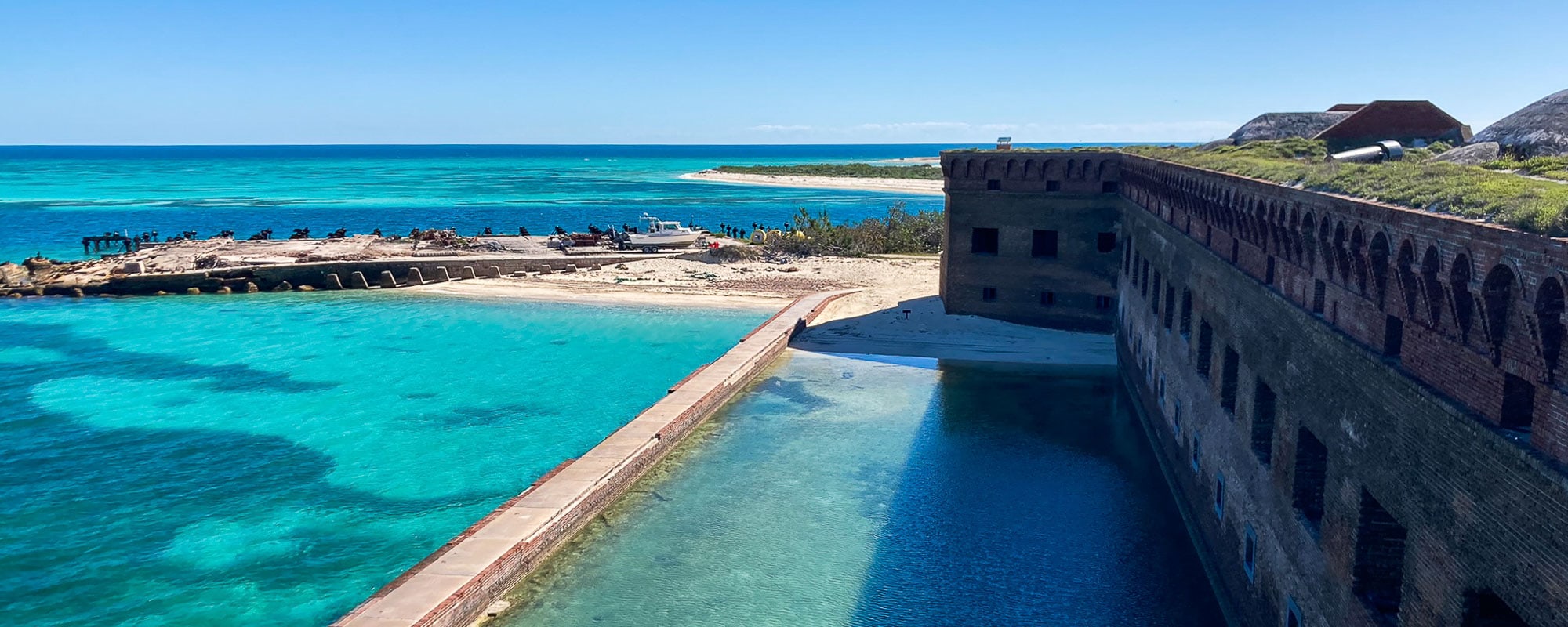 View from top of Fort Jefferson in Dry Tortugas National Park, Florida