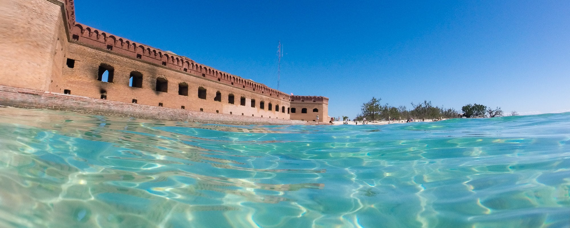 View of Fort Jefferson while snorkeling, Dry Tortugas National Park