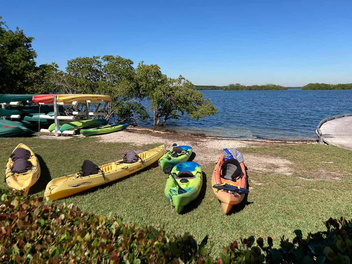 Kayaks at Dante Fascell Visitor Center in Biscayne National Park, Florida