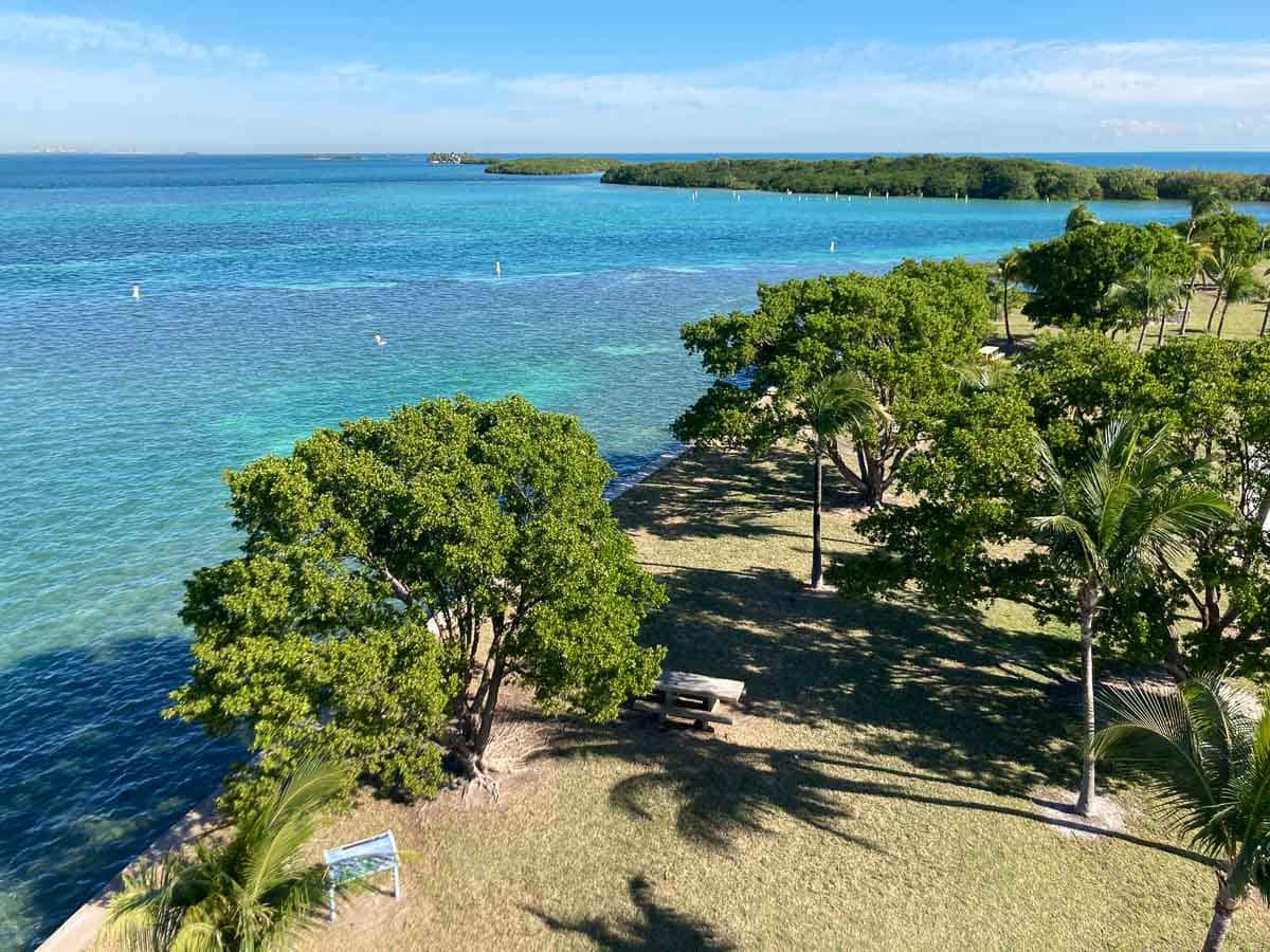 View of Biscayne Bay from Boca Chita Key Lighthouse in Biscayne National Park, Florida
