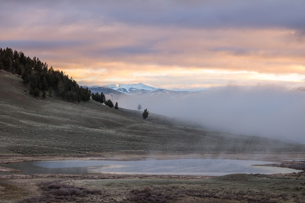 Blacktail Pond at dawn on the Blacktail Deer Plateau in northern Yellowstone National Park