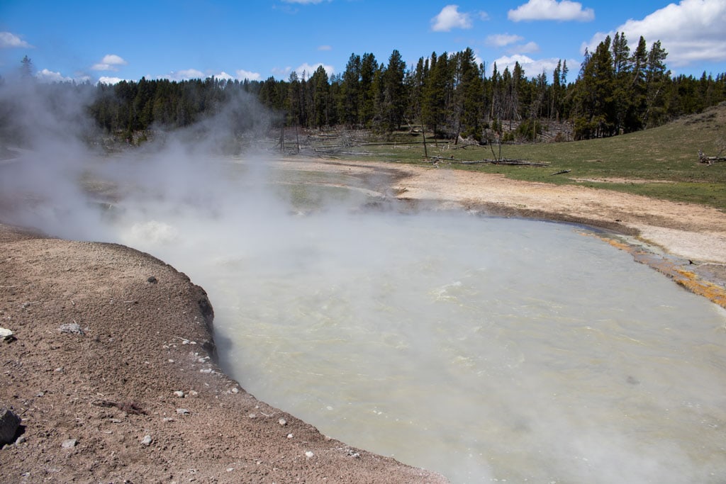 Churning Caldron, Mud Volcano Area in Yellowstone National Park. Wyoming