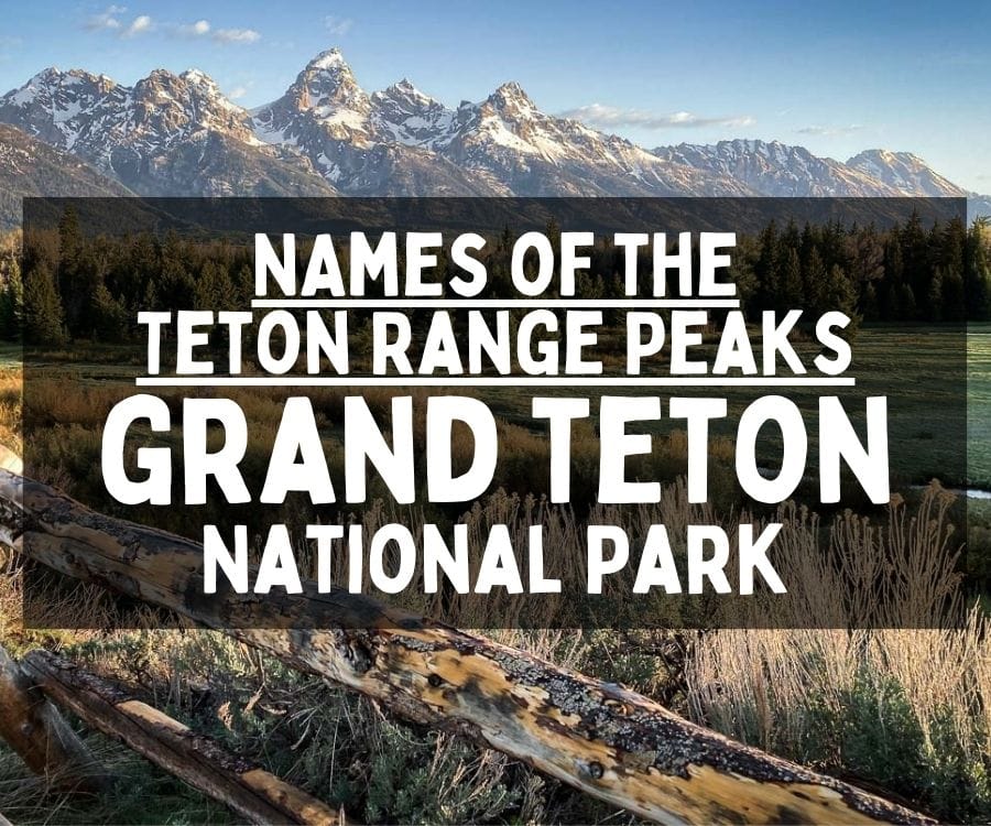 Names of the Teton Range Peaks, Grand Teton National Park, Wyoming