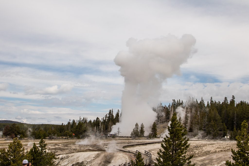 Grand Geyser eruption in Upper Geyser Basin, Yellowstone National Park