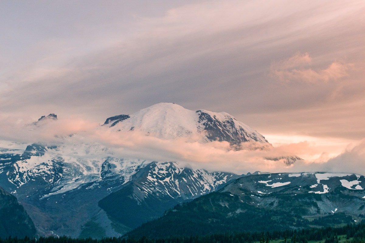 Sunset at Mount Rainier, Mount Rainier National Park, Washington
