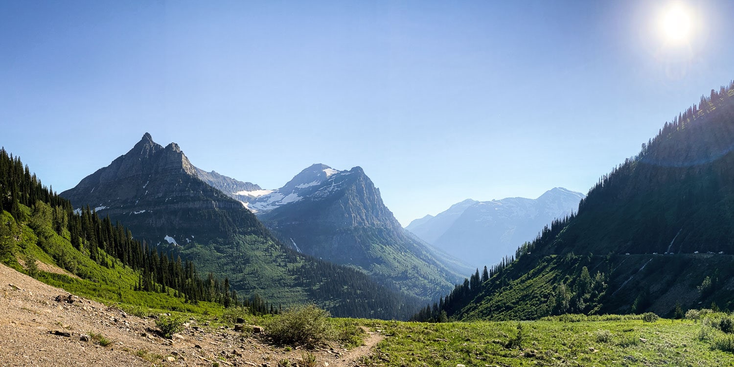 Big Bend panorama views on Going-to-the-Sun Road, Glacier National Park