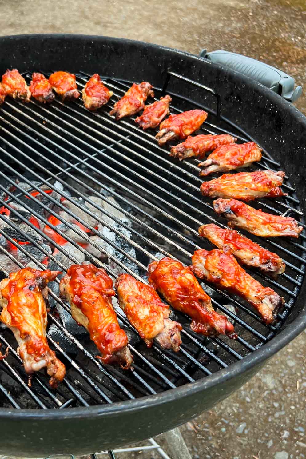 Bourbon barbecue chicken wings on the grill, recipe inspired by Mammoth Cave