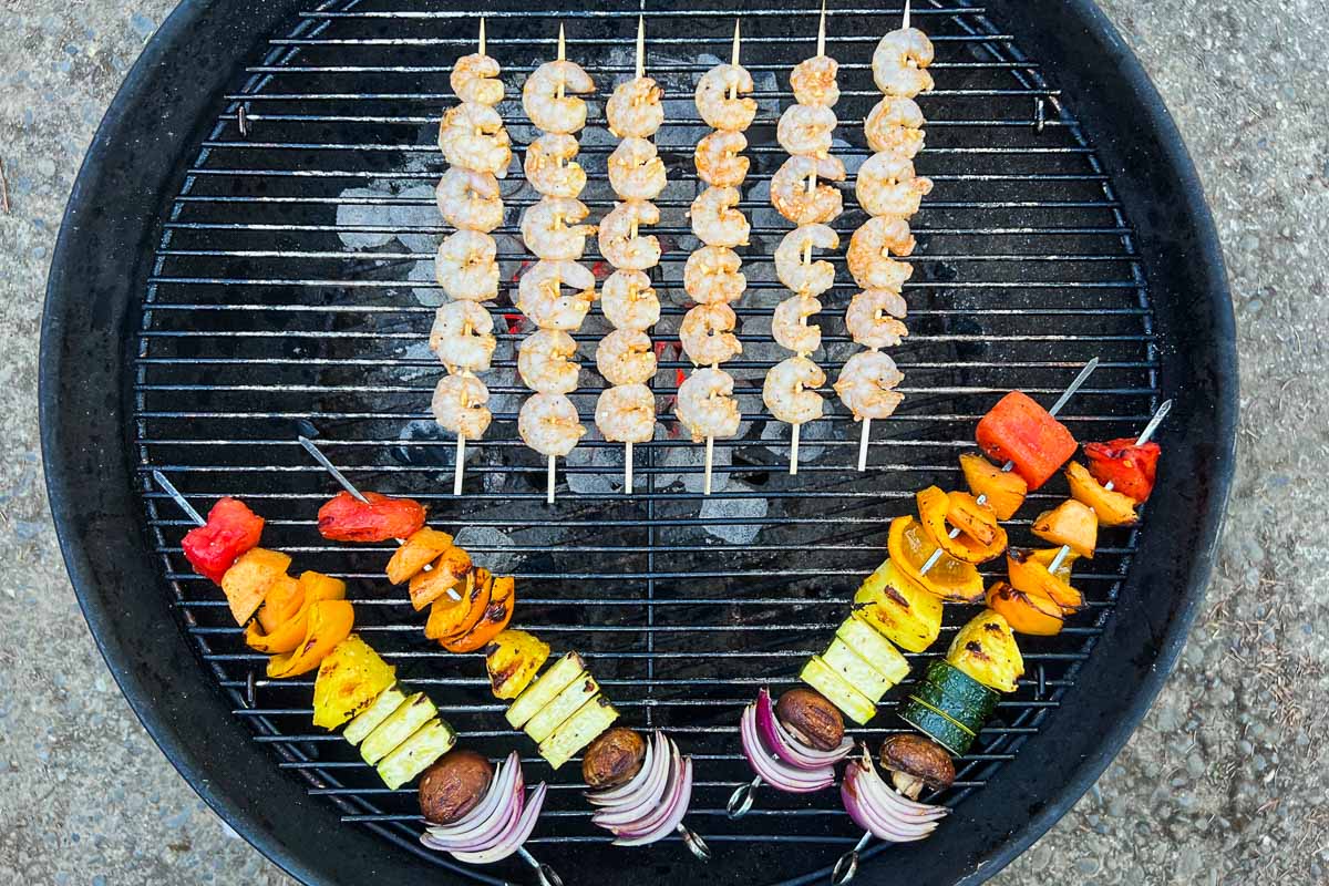 Dry Tortugas National Park inspired Gulf shrimp and tropical fruit kabobs on the grill