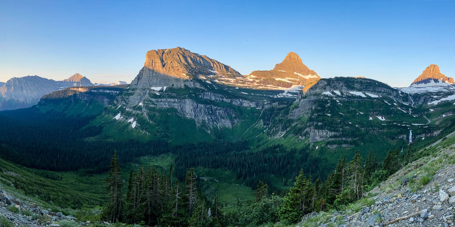 Going-to-the-Sun Road panoramic views from East Tunnel pullouts, Glacier National Park