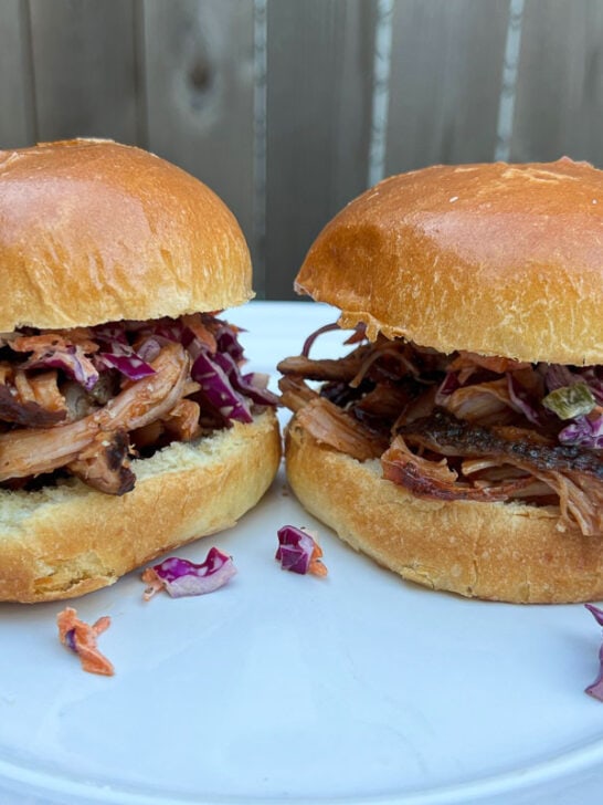 Great Smoky Mountains hickory smoked pulled turkey and coleslaw sandwiches