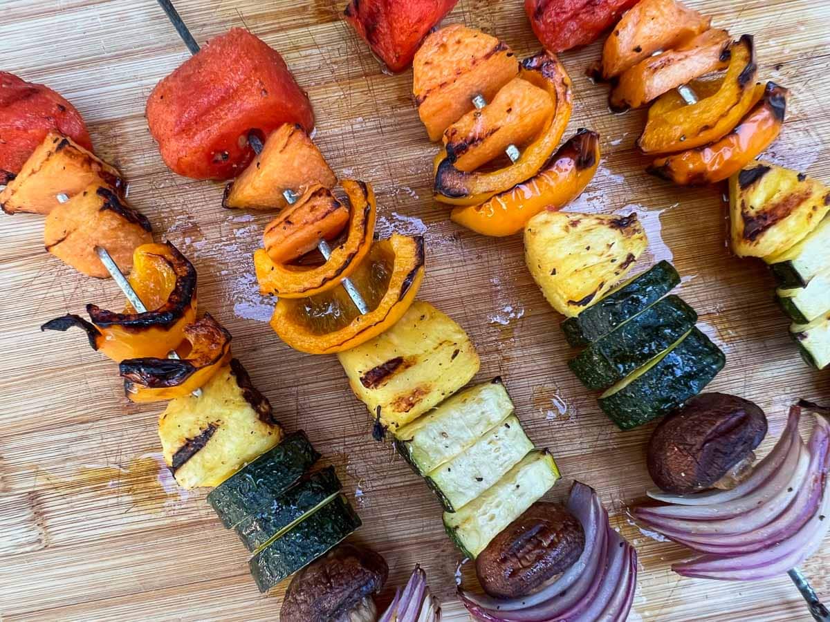 Grilled tropical fruit and veggie kabobs inspired by Dry Tortugas National Park