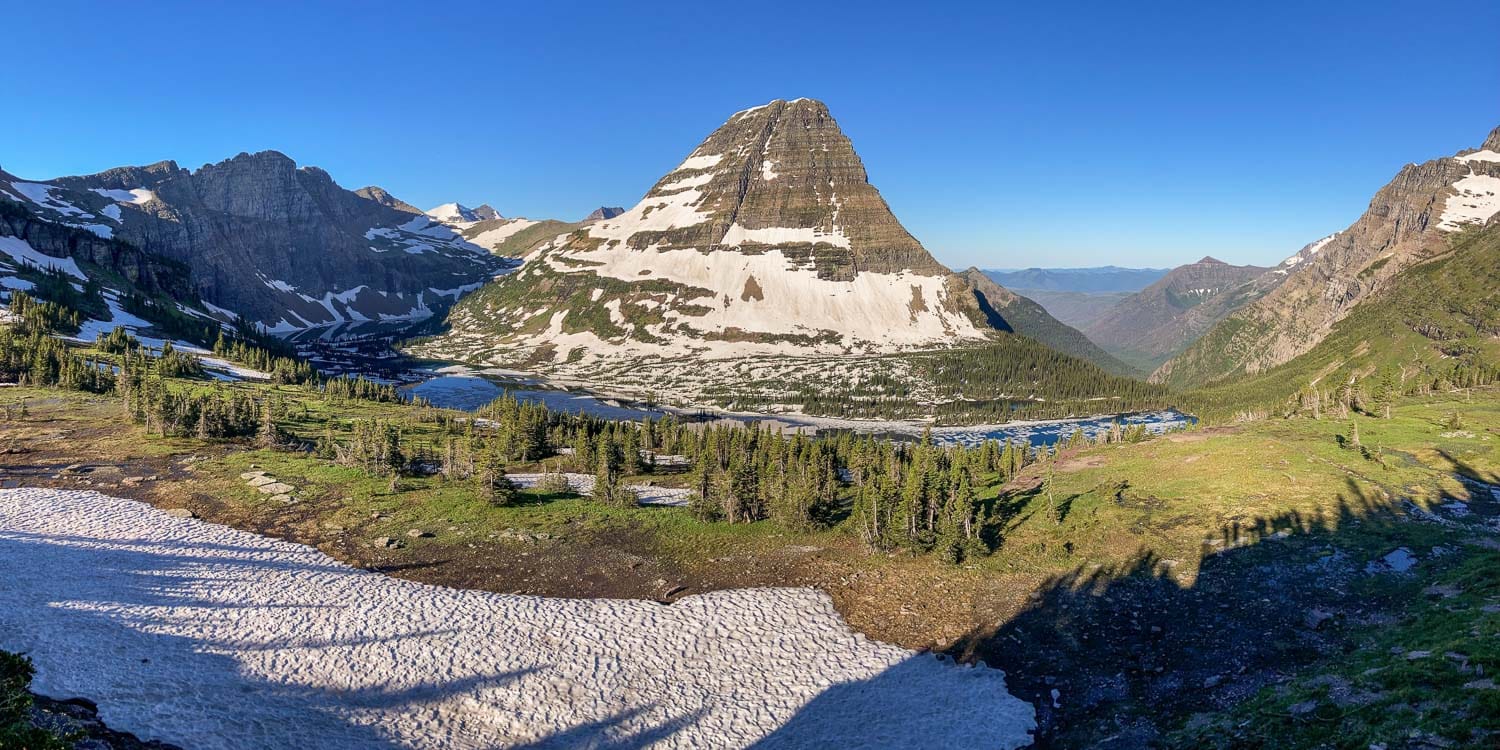Hidden Lake panoramic views at Logan Pass, Glacier National Park