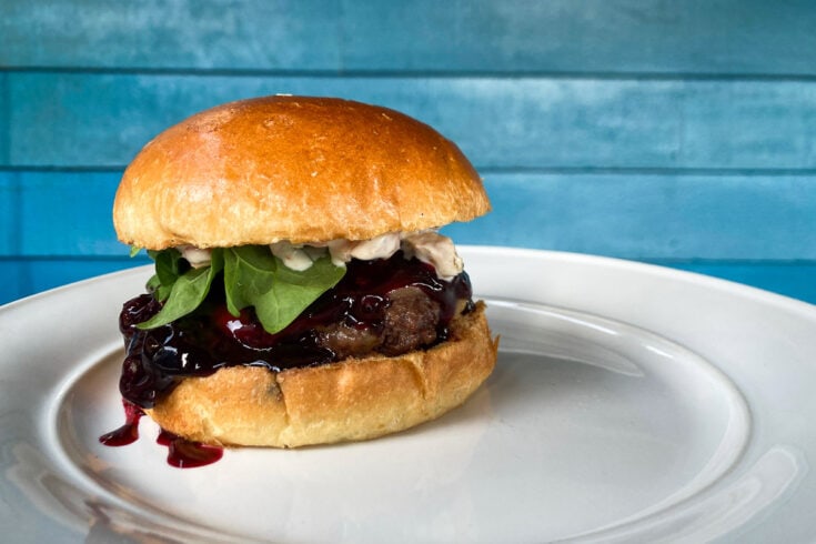 Huckleberry Bison Cheeseburger Inspired by Yellowstone National Park