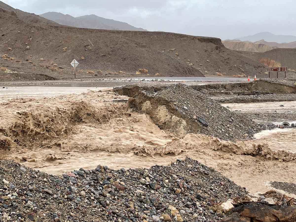 Badwater Road and California 190 Closed due to flooding from Tropical Storm Hilary - Image credit NPS