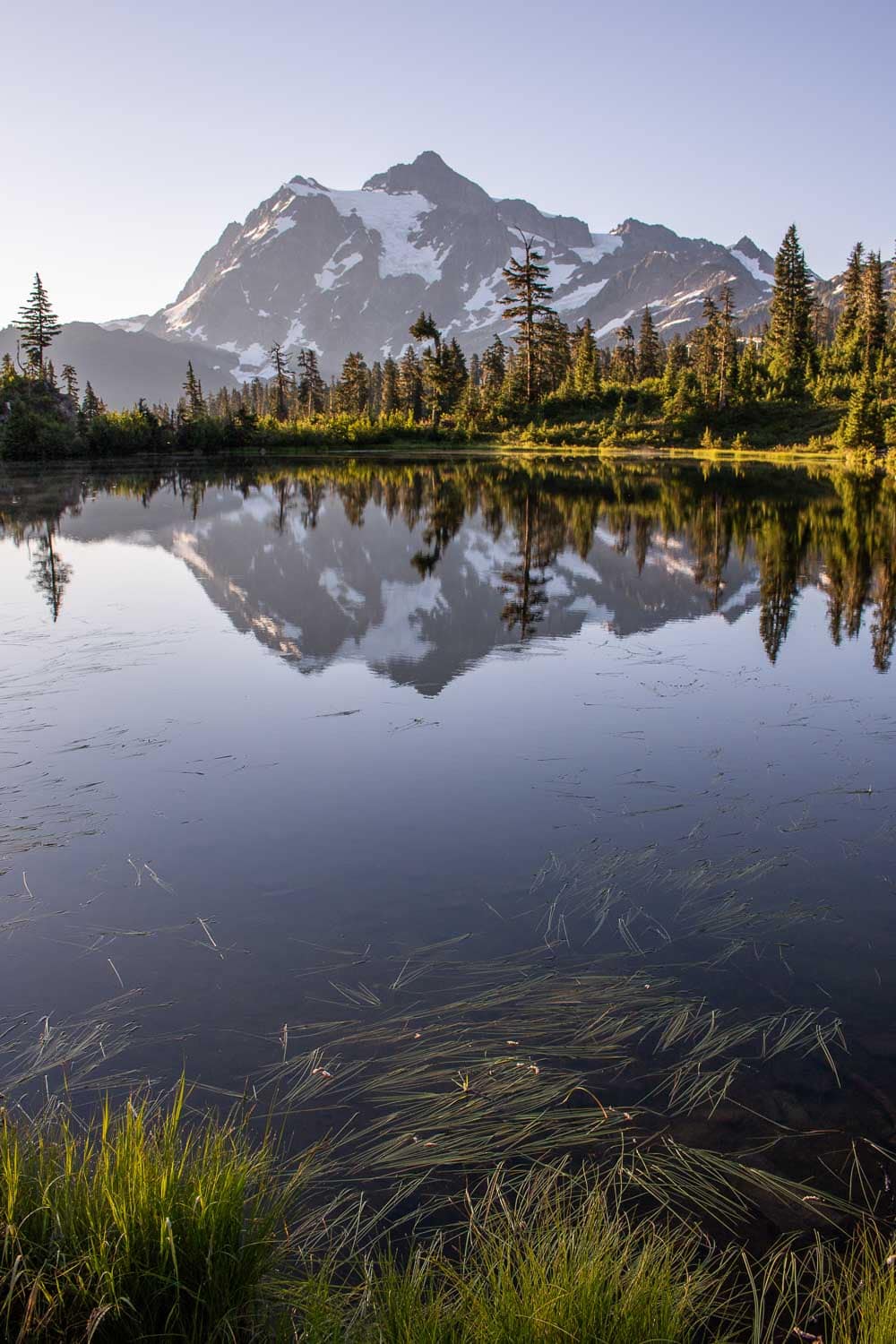 Mount Shuksan reflection in Picture Lake, Mount Baker-Snoqualmie National Forest, WA