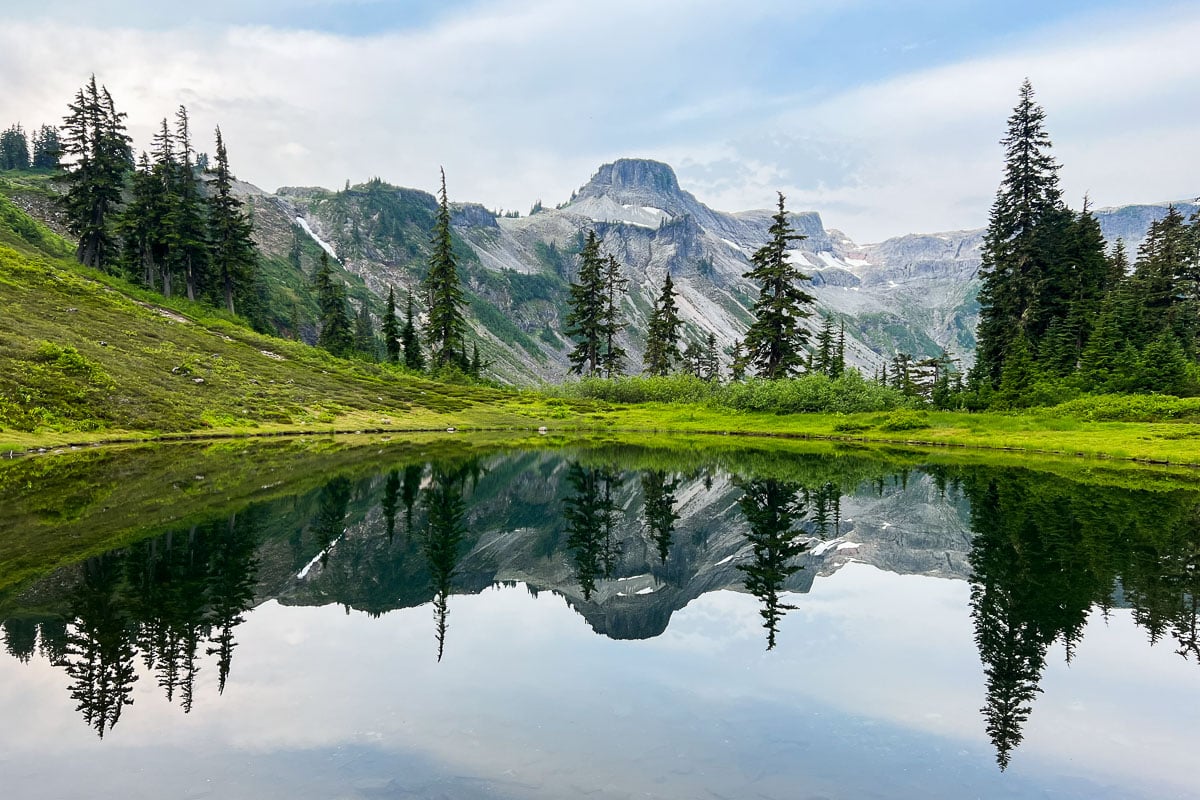 Reflection of Table Mountain at Heather Meadows, Mount Baker-Snoqualmie National Forest
