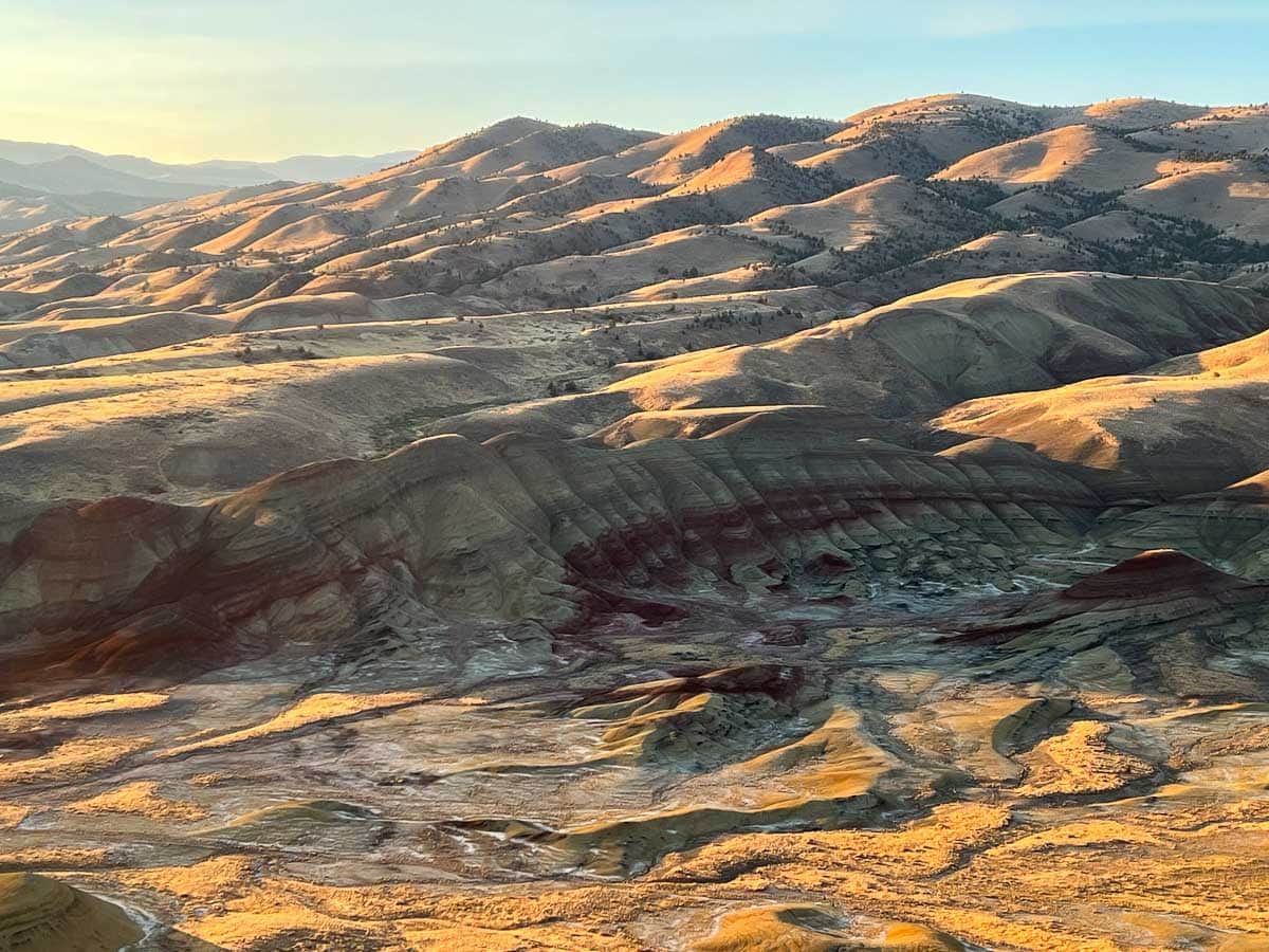 Sunrise view of the Painted Hills from Carroll Rim Trail, John Day Fossil Beds National Monument