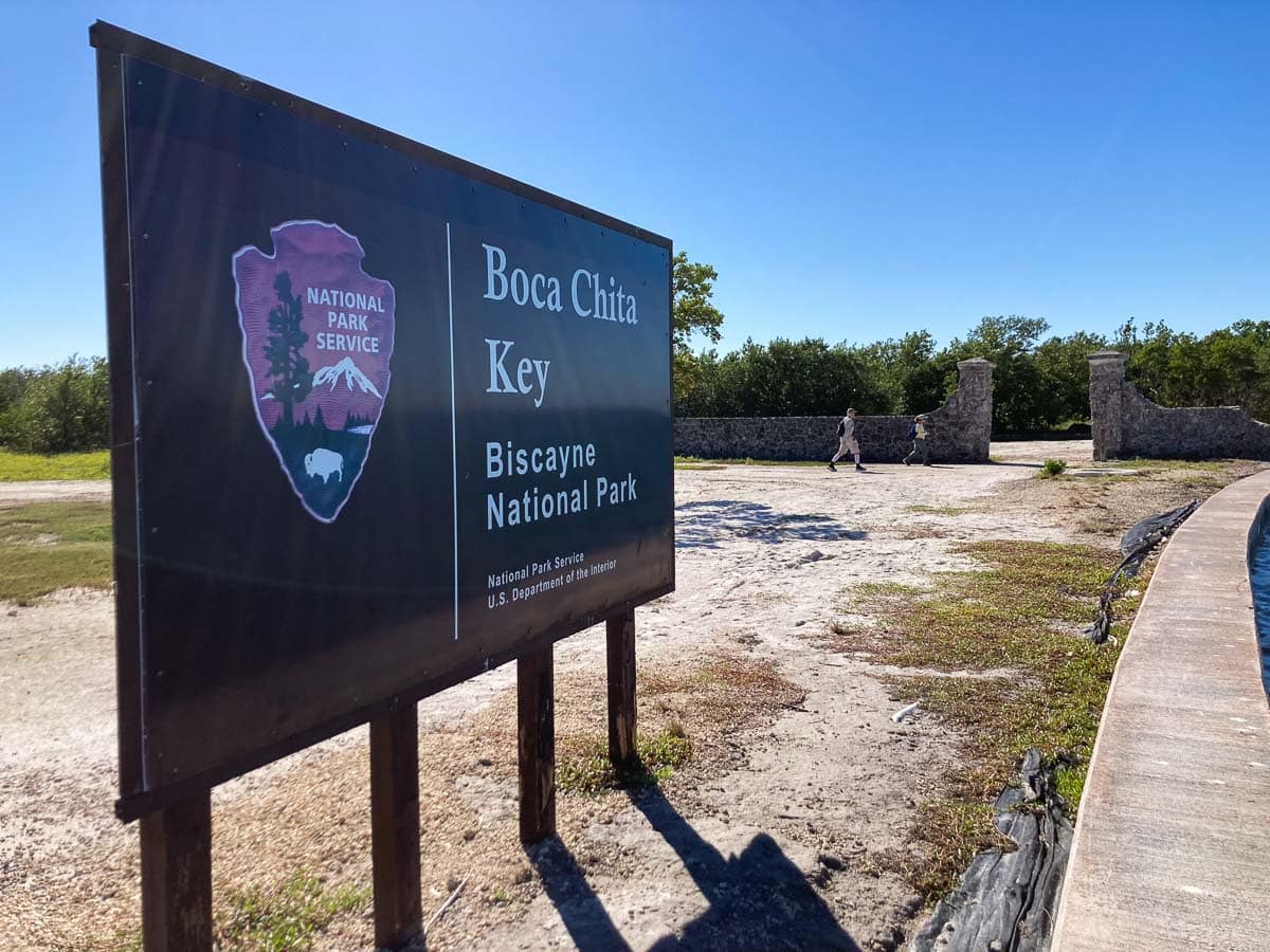 Boca Chita Key sign in Biscayne National Park