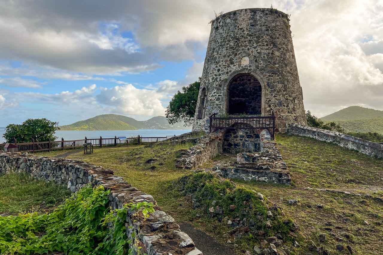 Windmill ruins at Annaberg Sugar Mill in Virgin Islands National Park