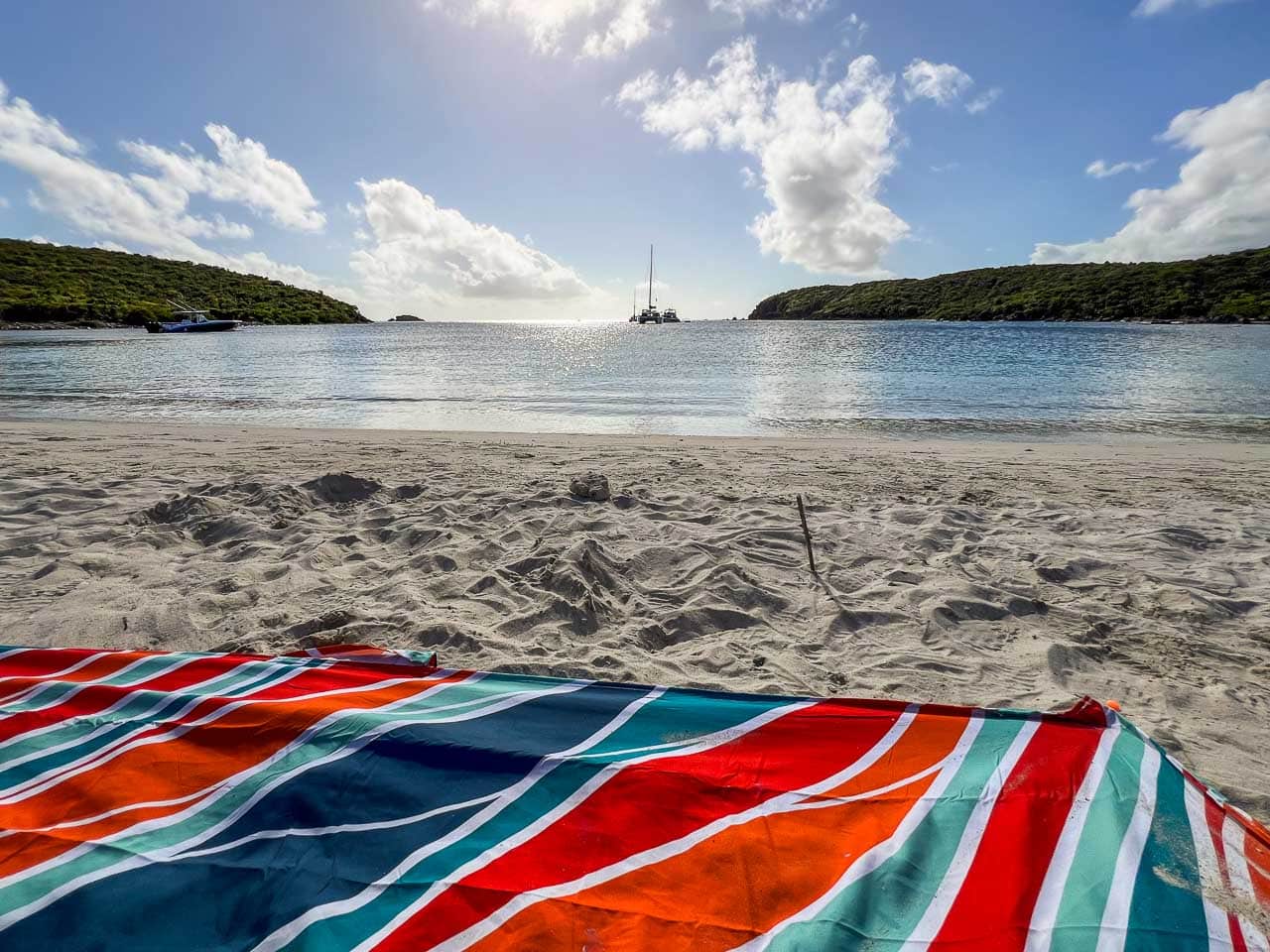 Blanket on Salt Pond Bay Beach in Virgin Islands National Park