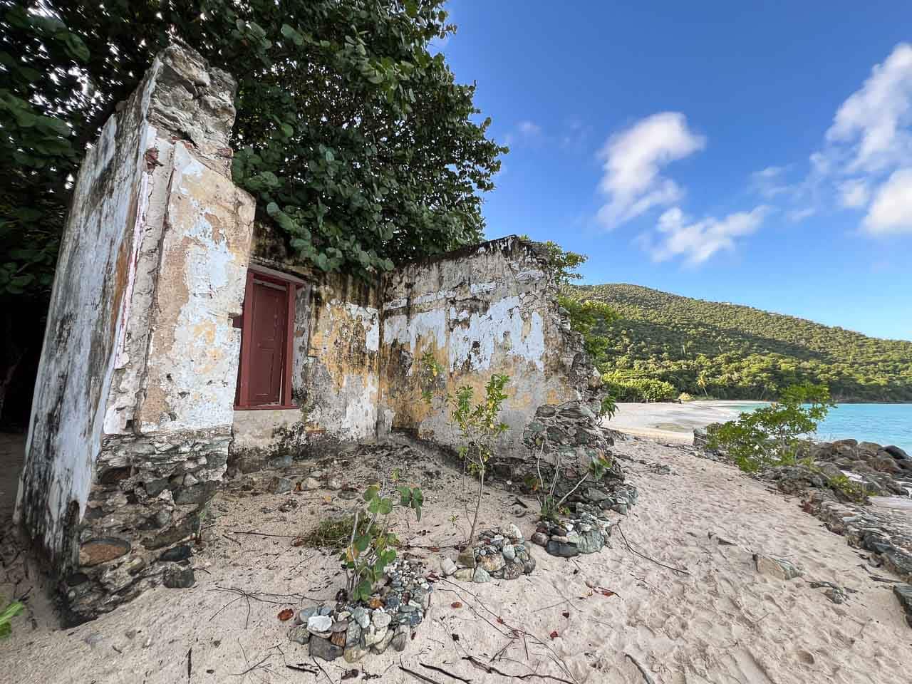 Cinnamon Bay Estate House ruins on Cinnamon Beach in Virgin Islands National Park, St. John