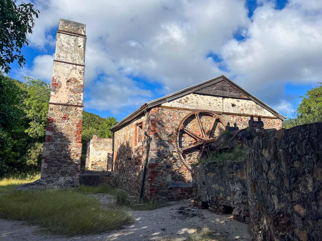 Reef Bay Sugar Mill ruins in Virgin Islands National Park on St. John