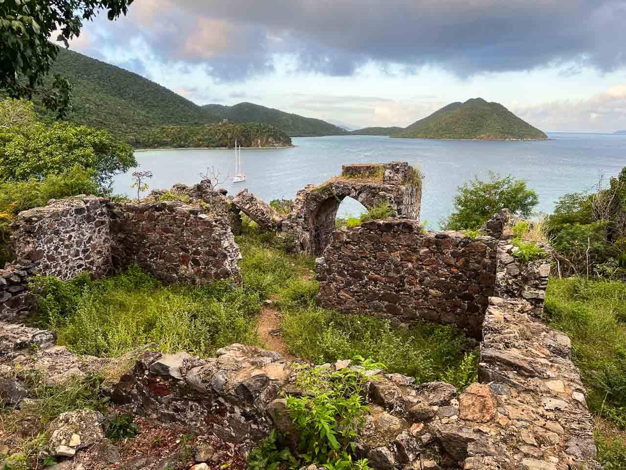 Sunrise view from the Ruins on Windy Hill on Johnny Horn Trail, Virgin Islands National Park, St. John