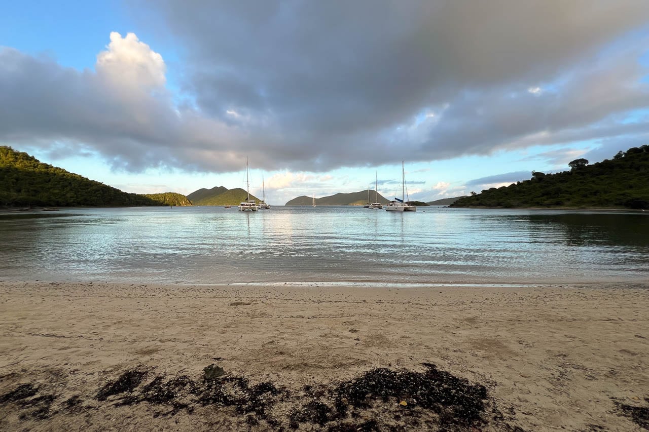 Waterlemon Bay Beach in the morning, Virgin Islands National Park