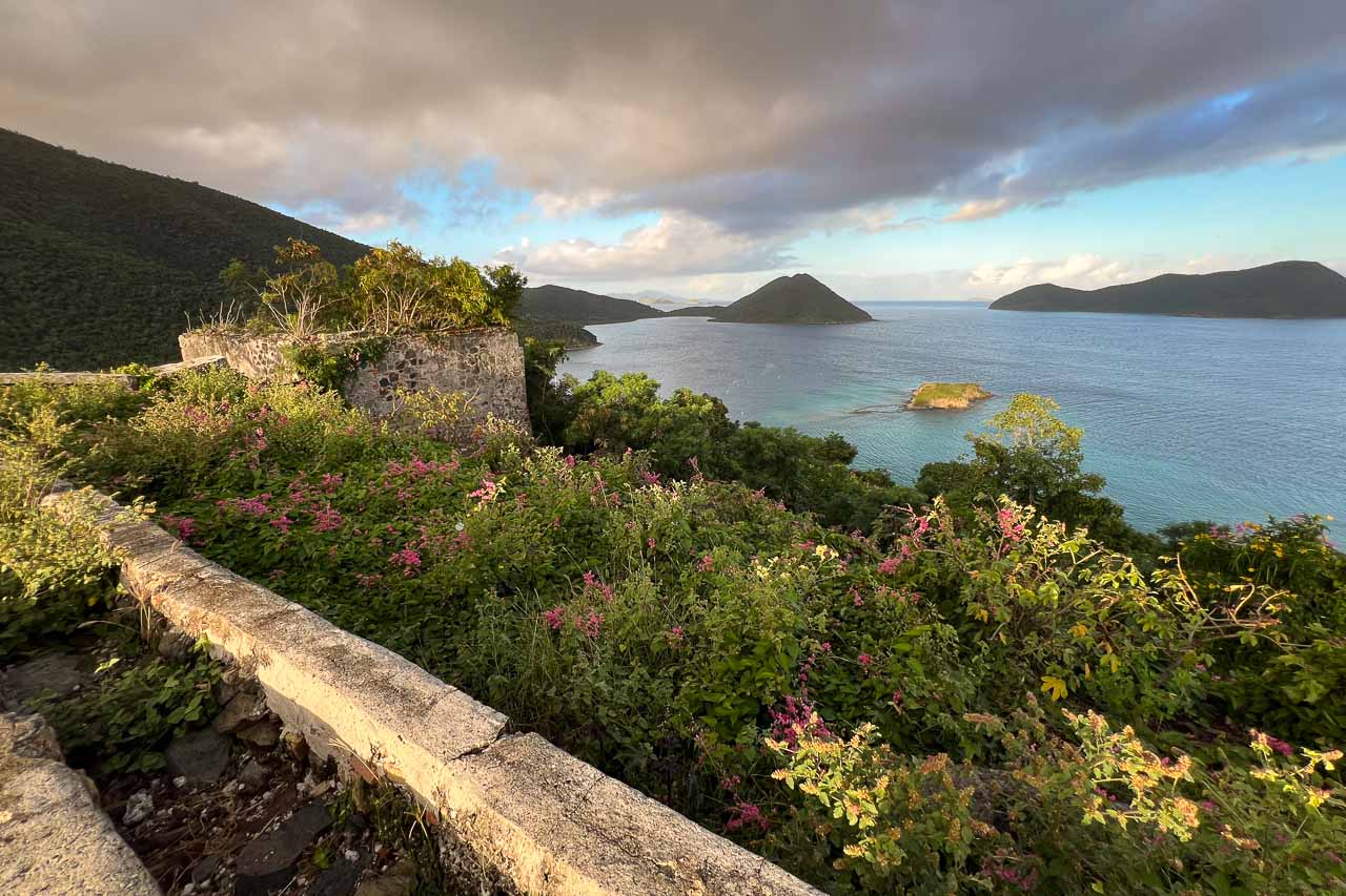 Waterlemon Cay seen from the Murphy Great House on the Johnny Horn Trail, Virgin Islands National Park, one of the top national parks to visit in March
