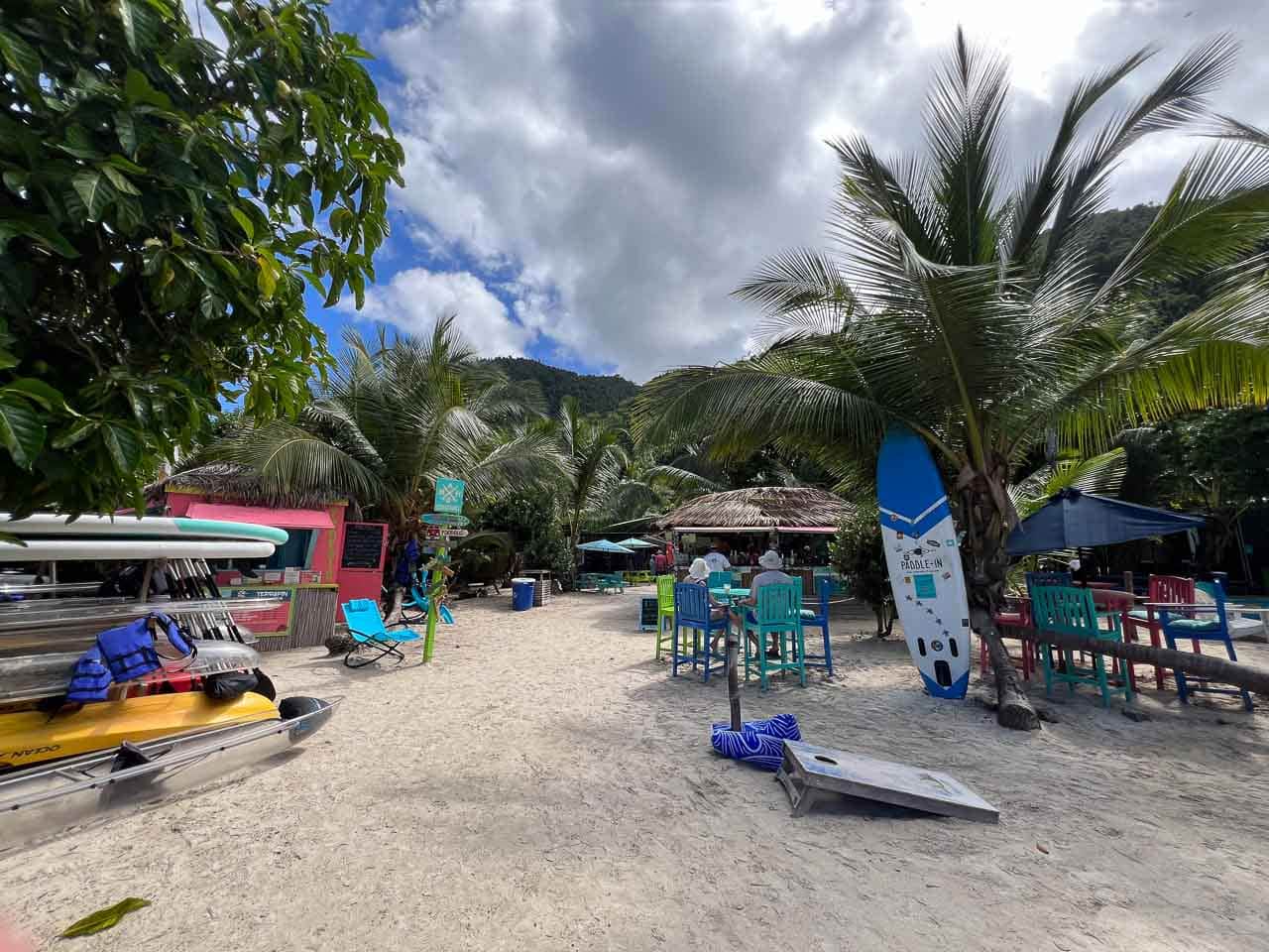Watersports rentals at Maho Bay Beach, one of the best beaches in Virgin Islands National Park