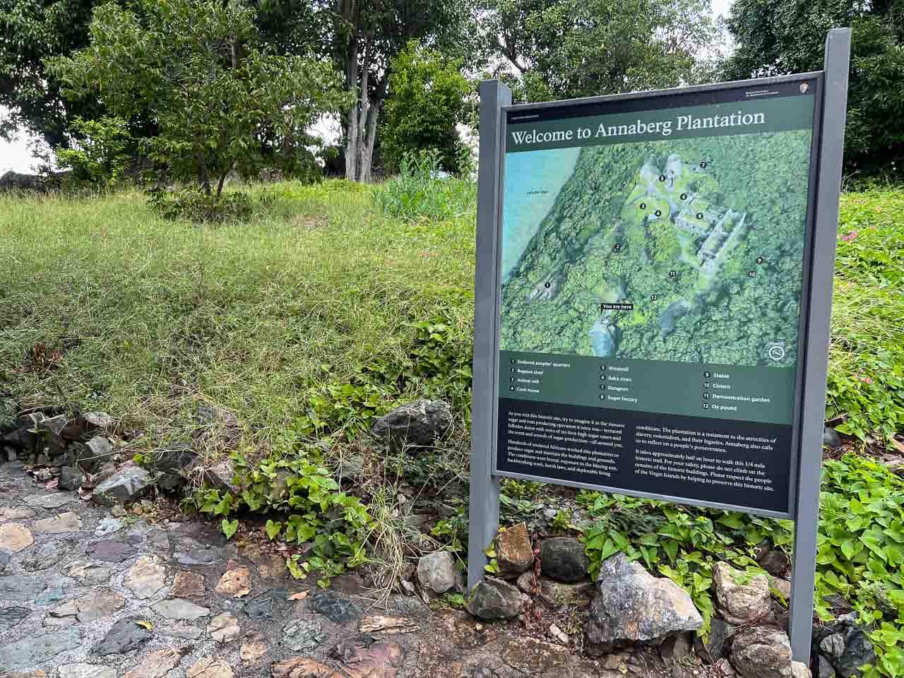 Annaberg Plantation sign, Virgin Islands National Park