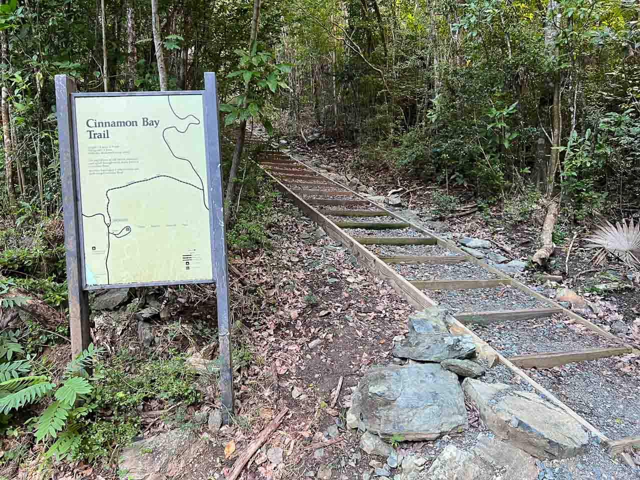 Cinnamon Bay Trail information sign, Virgin Islands National Park