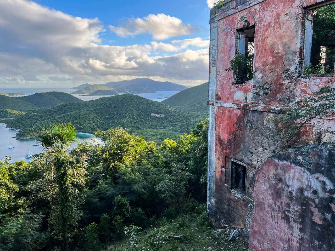 View from America Hill Ruins on the Cinnamon Bay Trail in Virgin Islands National Park