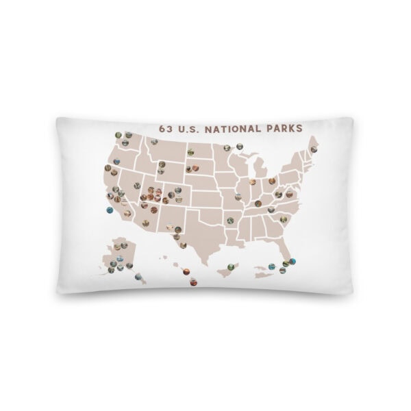 National Parks Map Pillow
