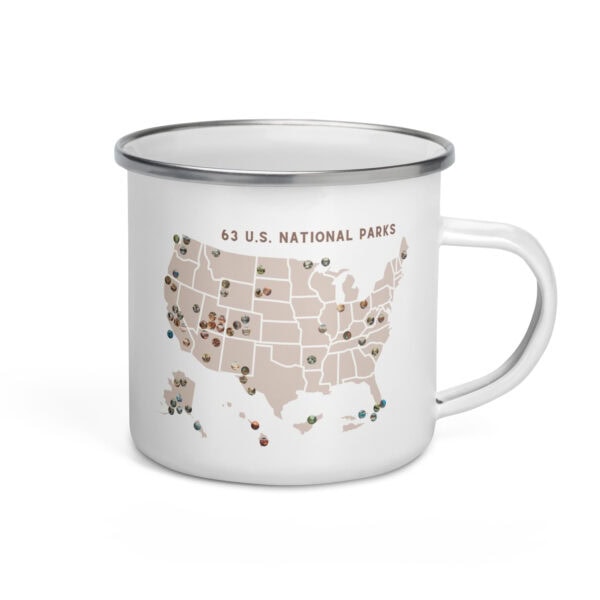 National Parks Map Enamel Mug