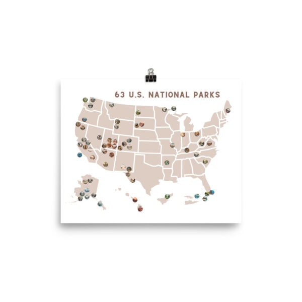 National Parks Map Poster