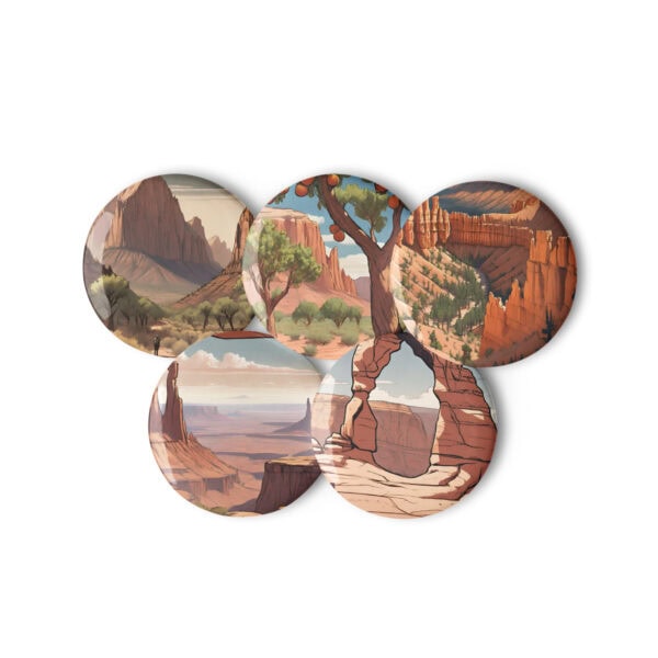Utah National Parks Pin Buttons (Set of 5)