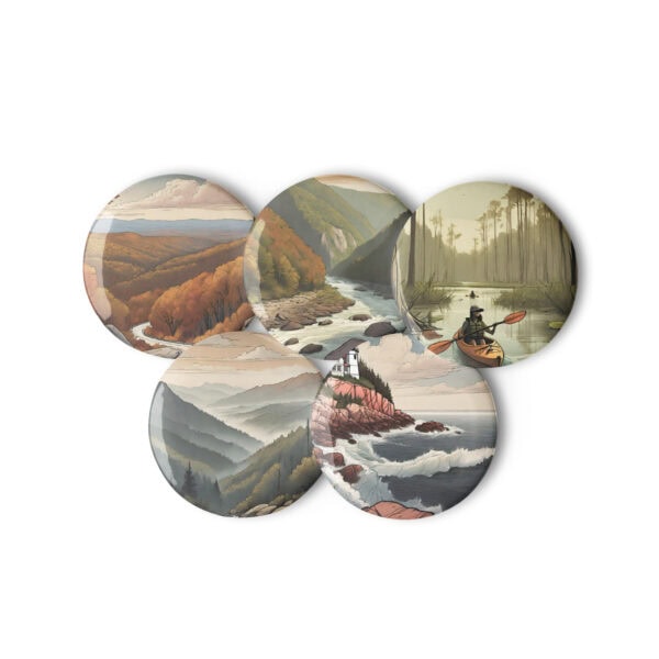 East Coast National Parks Pin Buttons (Set of 5)