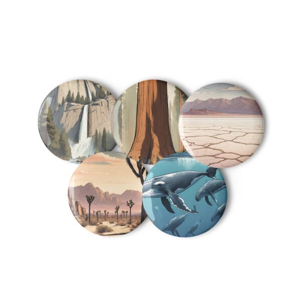 California National Parks Pin Buttons (Set of 5)
