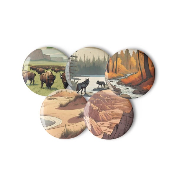 Midwest National Parks Pin Buttons (Set of 5)