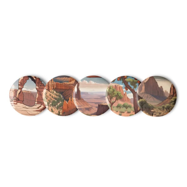 Utah National Parks Pin Buttons (Set of 5) - Image 2